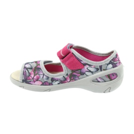 Befado chaussures pour enfants sandales semelle intérieure en cuir 433X029 violet gris rose 2