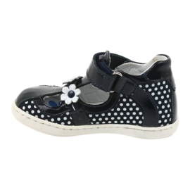Ren But Ballerines en cuir des filles avec des points blancs 267 Ren mais bleu 2