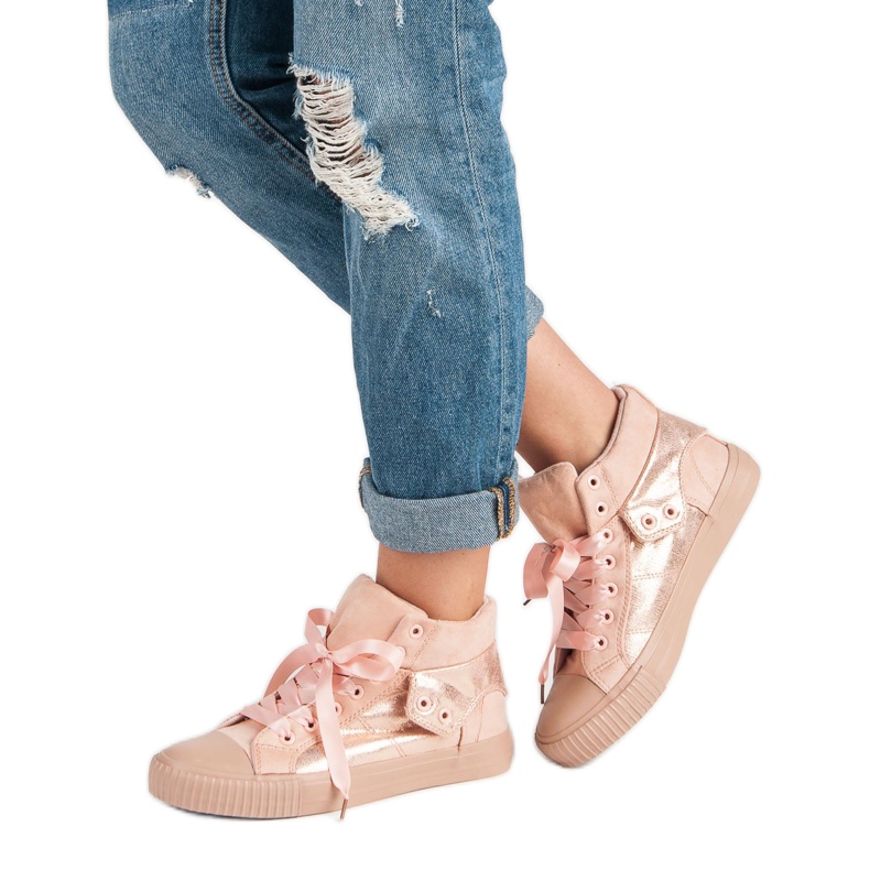 Baskets montantes roses 2