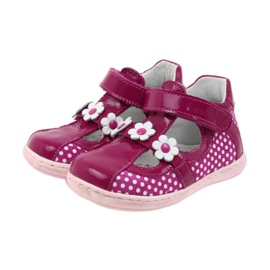 Ballerines à pois et fleurs Ren But 267 rose blanc 3