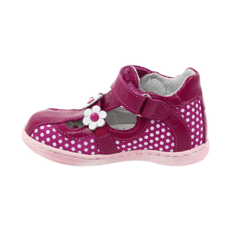 Ballerines à pois et fleurs Ren But 267 rose blanc 2