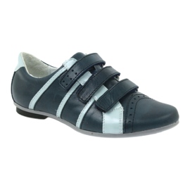 Chaussures en cuir Mido en cuir pour Velcro Mido Marine Bleu 1