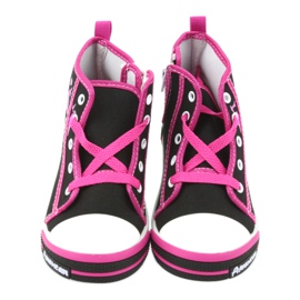 American Club Baskets noires chaussures pour enfants avec une fermeture éclair américaine TEN13 bleu rose 4