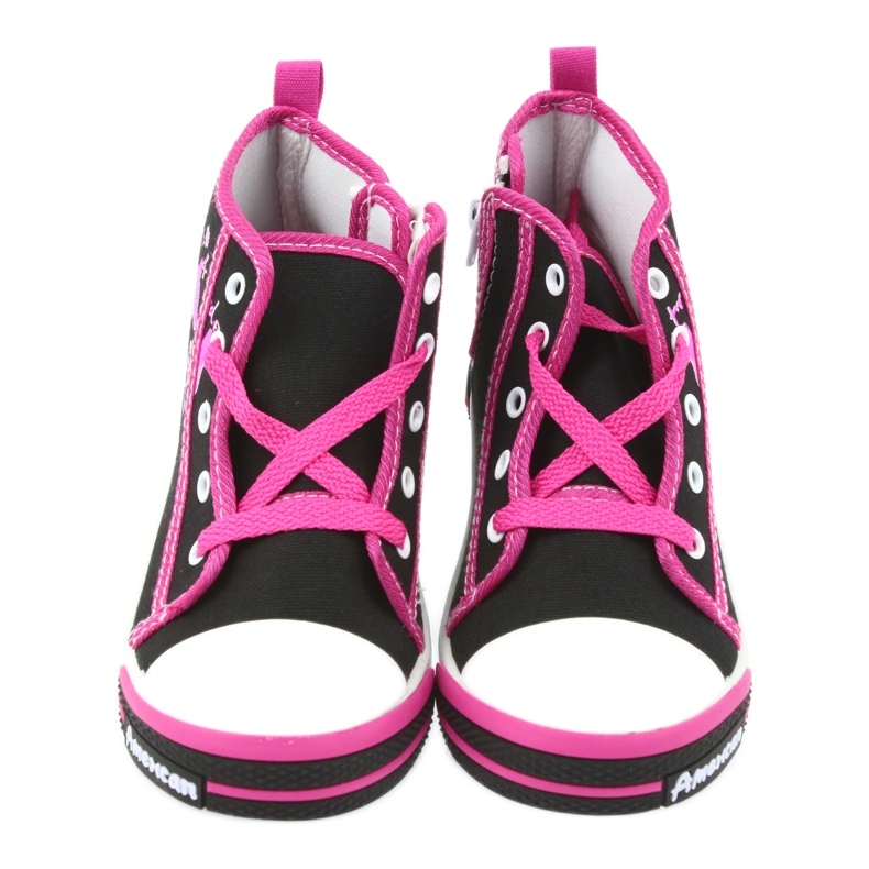 American Club Baskets noires chaussures pour enfants avec une fermeture éclair américaine TEN13 bleu rose 4