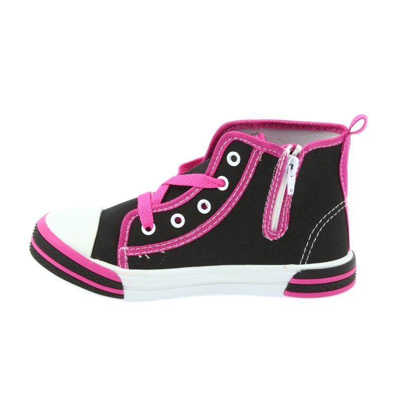 American Club Baskets noires chaussures pour enfants avec une fermeture éclair américaine TEN13 bleu rose 2