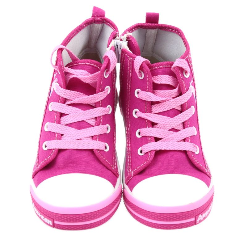 American Club Baskets roses avec une fermeture éclair American TEN13 bleu 4