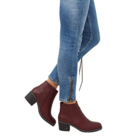 Bottes sur un talon stable bordeaux BH120-KB rouge 7