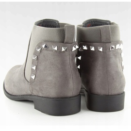 Bottines Chelsea en daim avec clous F175 Gris 1