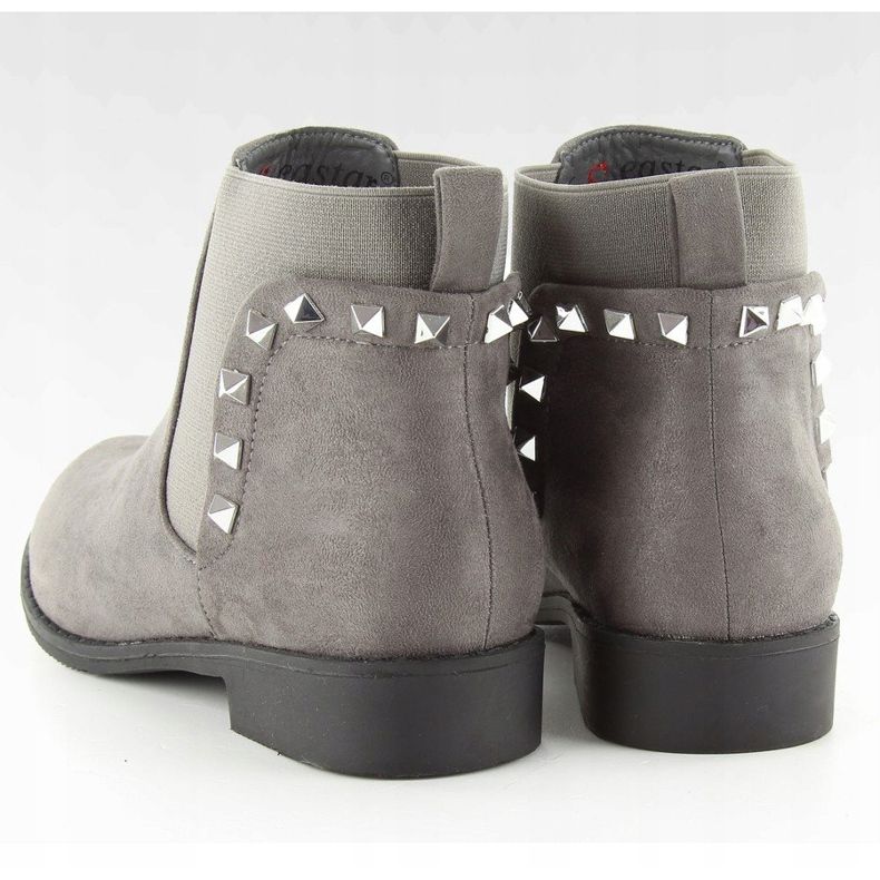 Bottines Chelsea en daim avec clous F175 Gris 1