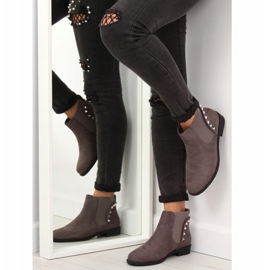 Bottines Chelsea en daim avec clous F175 Gris 4
