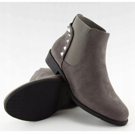Bottines Chelsea en daim avec clous F175 Gris 5