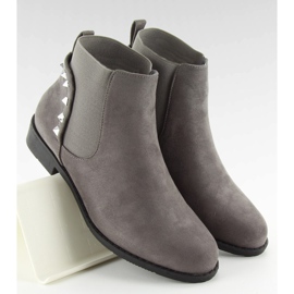 Bottines Chelsea en daim avec clous F175 Gris 3