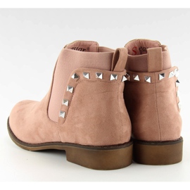 Bottines Chelsea en daim avec clous F175 Rose 3