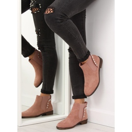 Bottines Chelsea en daim avec clous F175 Rose 6