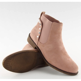 Bottines Chelsea en daim avec clous F175 Rose 7