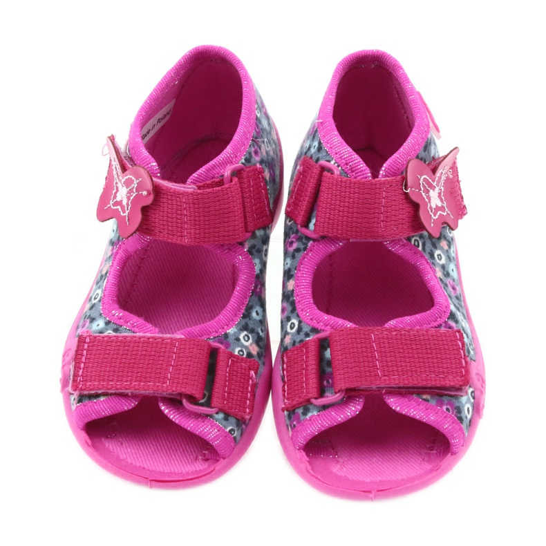 Befado chaussures enfants pantoufles sandales 242p072 gris multicolore rose 4
