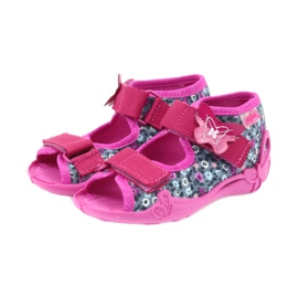Befado chaussures enfants pantoufles sandales 242p072 gris multicolore rose 3