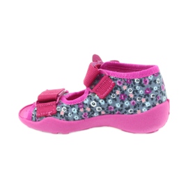 Befado chaussures enfants pantoufles sandales 242p072 gris multicolore rose 2