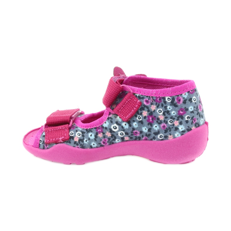 Befado chaussures enfants pantoufles sandales 242p072 gris multicolore rose 2