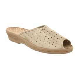 Befado chaussures pour femmes pantoufles 581d169 pantoufles beige 1