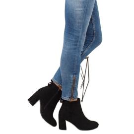 Bottines à talons noires 7357-GA Noir le noir 7