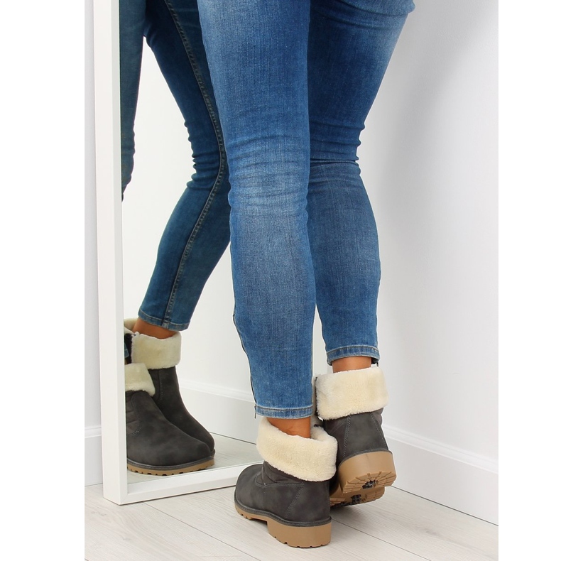 Gris ZY9210 Bottes à isolation épaisse grises 2