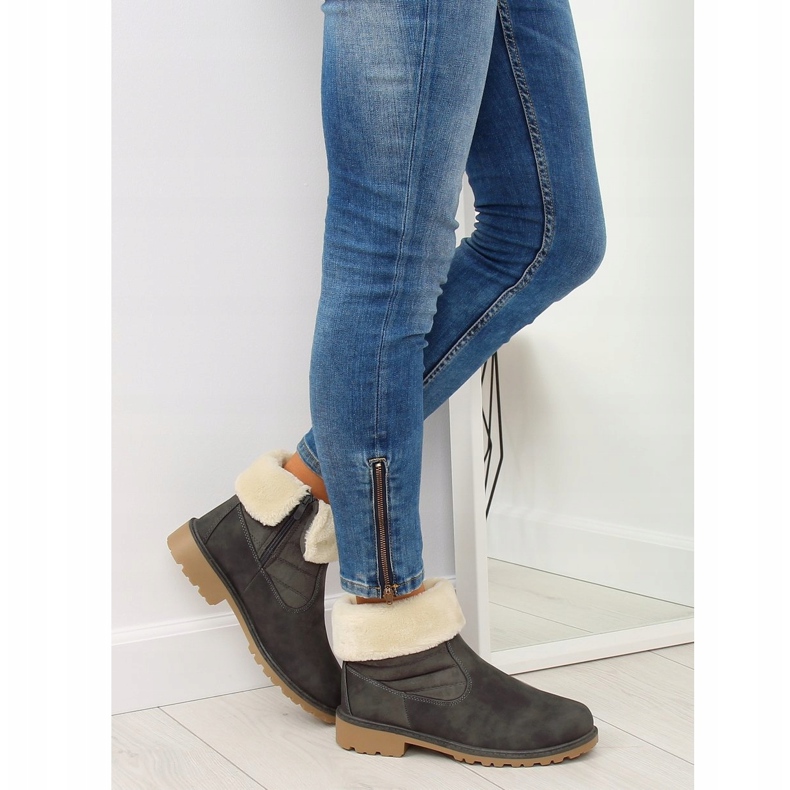 Gris ZY9210 Bottes à isolation épaisse grises 1