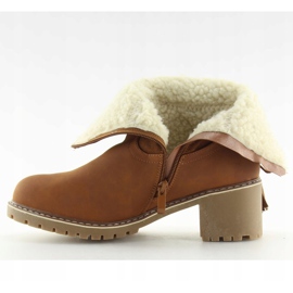 Boots isothermes en agneau marron NC726 Camel brun 1