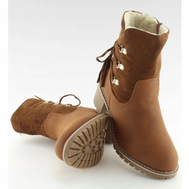 Boots isothermes en agneau marron NC726 Camel brun 2