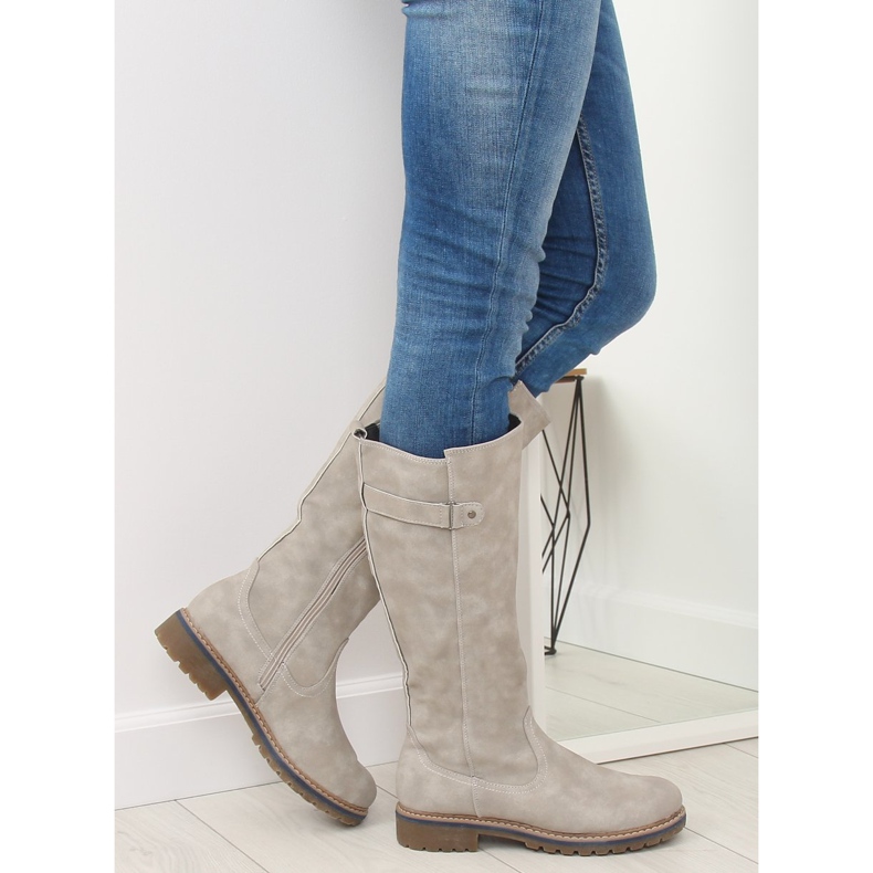 Bottes en bois beige GD-WL-07 Beige gris 1 Bottes en bois beige GD-WL-07 Beige gris 1