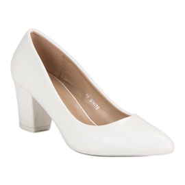 Escarpins classiques laqués blanche 2