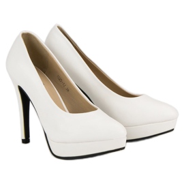 J. Star Talons hauts sexy sur la plateforme blanc 1