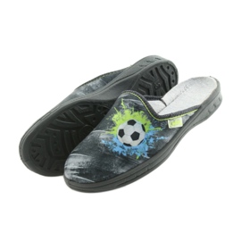 Chaussures enfants Befado pantoufles 707Y395 bleu gris vert 5
