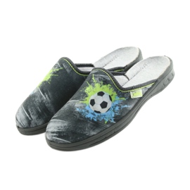 Chaussures enfants Befado pantoufles 707Y395 bleu gris vert 4