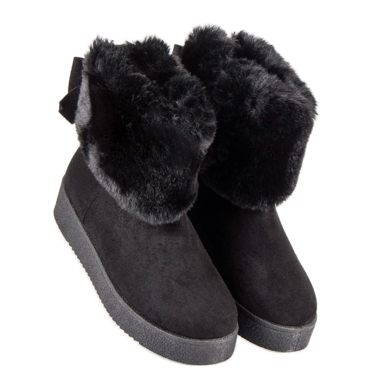 Bottes de neige avec fourrure noir 1