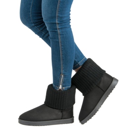 Bottes de neige en daim le noir 7