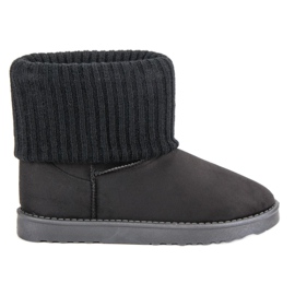 Bottes de neige en daim le noir 8