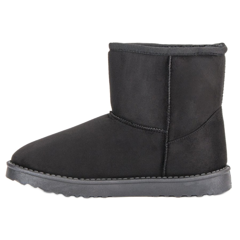 Bottes de neige en daim le noir 1