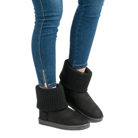 Bottes de neige en daim le noir 6