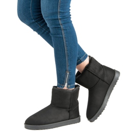 Bottes de neige en daim le noir 5