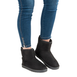 Bottes de neige en daim le noir 4