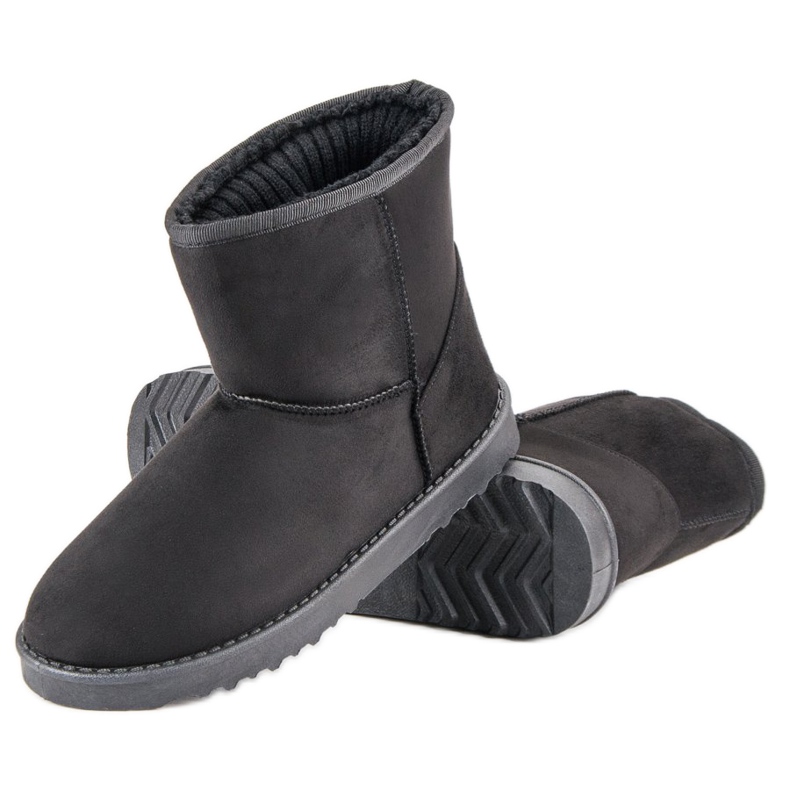 Bottes de neige en daim le noir 2