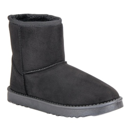 Bottes de neige en daim le noir 11