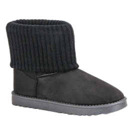 Bottes de neige en daim le noir 9
