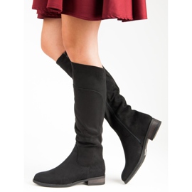 Super Mode Bottines classiques à talons plats le noir 4