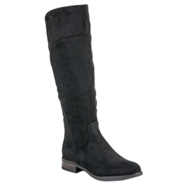 Super Mode Bottines classiques à talons plats le noir 1