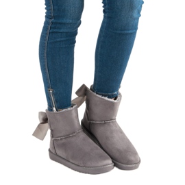 Bottes de neige avec une tige à revers gris 4