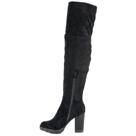 Super Mode Bottines compensées en daim le noir 2