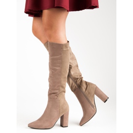 Super Mode Bottes en daim élégantes brun 4