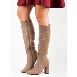 Super Mode Bottes en daim élégantes brun 3